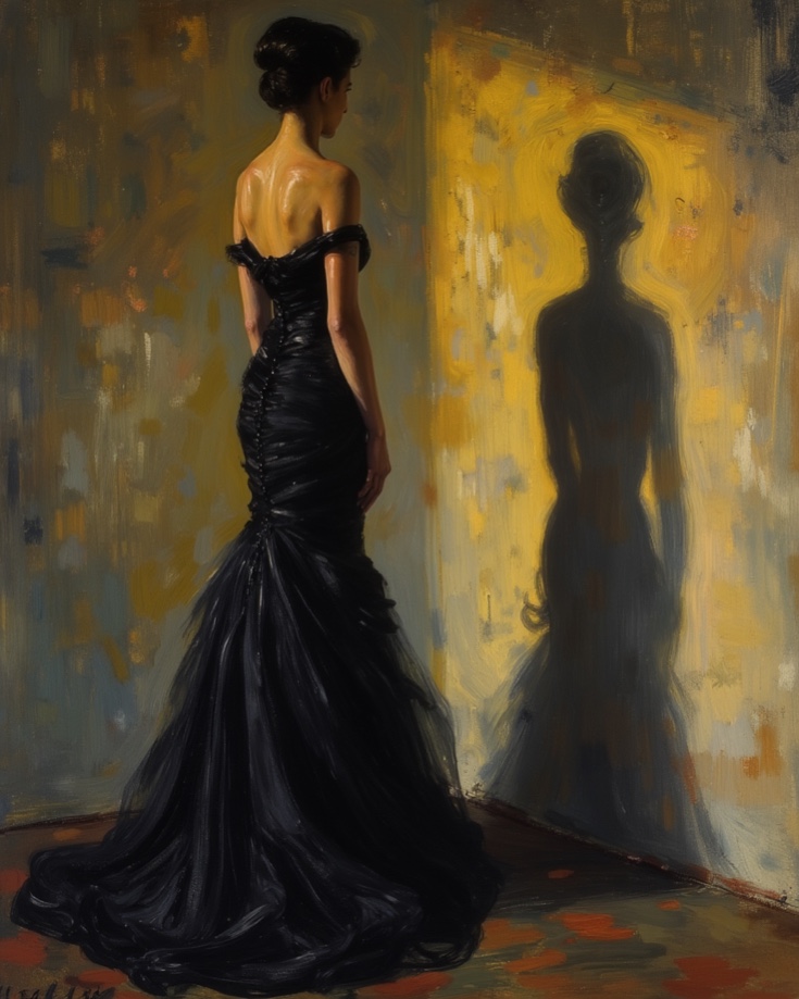 Dark mysterious figure representing shadow aspects in dreamscape